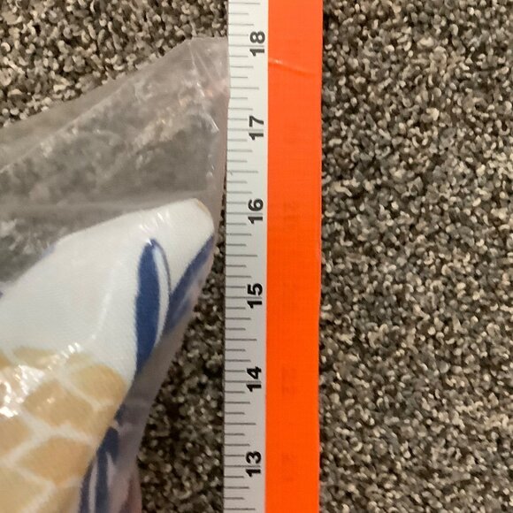 Pineapple Stripes Outdoor Throw Pillow 16" Beige Blue Polyester NEW NWT - Picture 4 of 5